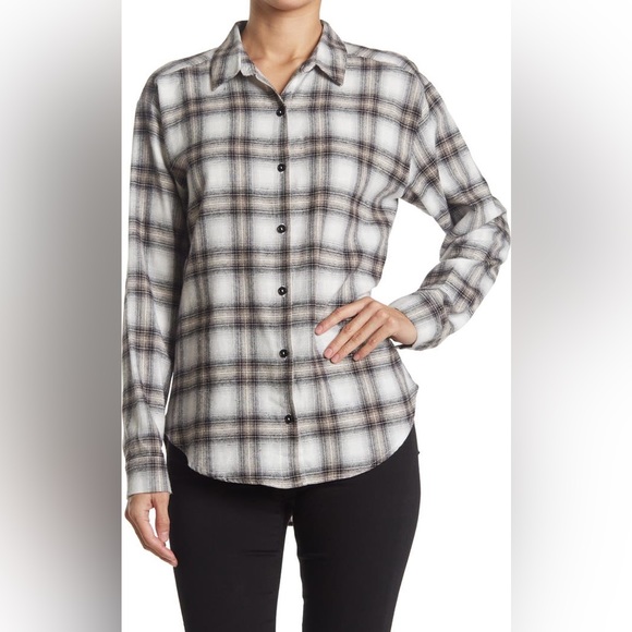 (A6) ABOUND Black White CeCe Oversized Plaid Button down front Shirt, Sz 3X, NWT - Picture 3 of 10